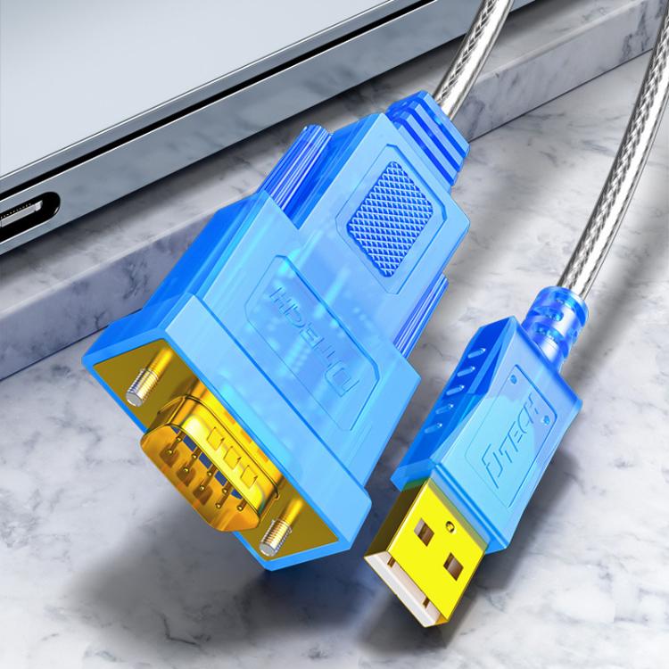 كابل محول تسلسلي DTECH DT-5011 USB 2.0 إلى RS232، ثنائي الشريحة FT232 وZT213 مع مؤشر LED، 0.5 متر، 1 متر، 1.5 متر، 2 متر، 3 متر، 5 متر
