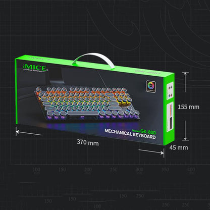iMICE GK-800 87 Keys USB Wired RGB Round Keycap Mechanical Keyboard, GK-800