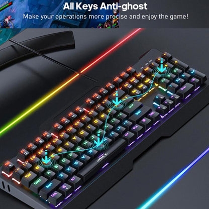 USB Wired RGB Mechanical Metal Gaming Keyboard, GK-400