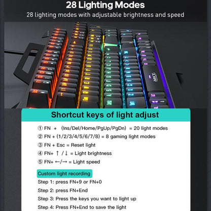 USB Wired RGB Mechanical Metal Gaming Keyboard, GK-400