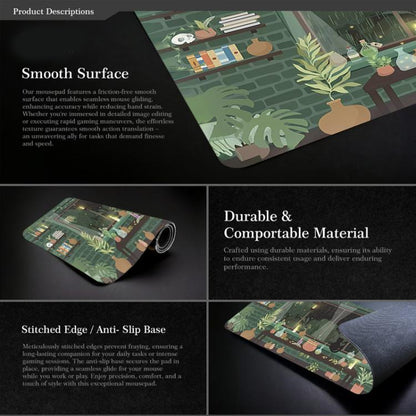 Frog Mouse Pad Cute Green Desk Mat With Non-Slip Rubber Base  For Computer Laptop, 300x600x2mm, 300x600x3mm, 300x700x2mm, 300x700x3mm, 300x800x2mm, 300x800x3mm, 400x900x2mm, 400x900x3mm