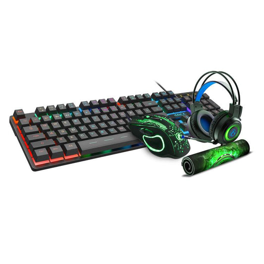 Wired Hovering Illuminated Gaming Keyboard Mouse Headset Set, GK-490