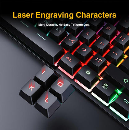Wired Hovering Illuminated Gaming Keyboard Mouse Headset Set, GK-490