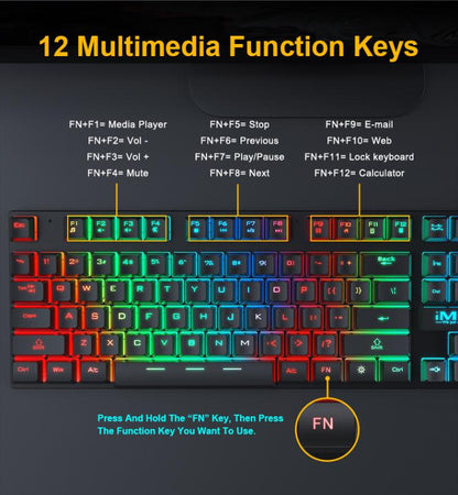 Wired Hovering Illuminated Gaming Keyboard Mouse Headset Set, GK-490