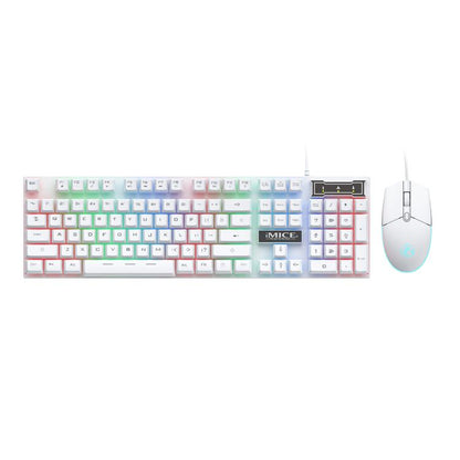 iMICE AN-350 Suspended Keycaps Mechanical Feeling Glowing Wired Gaming Keyboard and Mouse Set