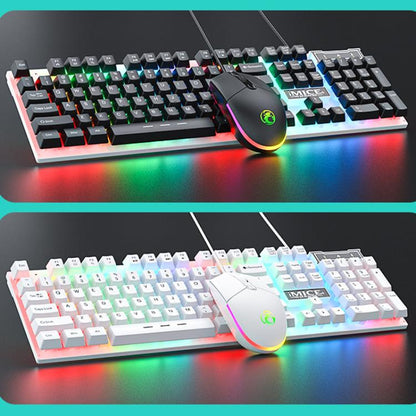 iMICE AN-350 Suspended Keycaps Mechanical Feeling Glowing Wired Gaming Keyboard and Mouse Set