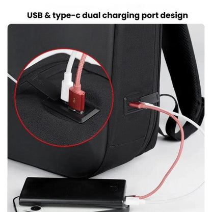 15.6-16.6 Inch Hard Shell Laptop Backpack with USB+Type-C Charging Ports Unisex Anti-Theft  Business Travel Bag, Gray, Blue, Black, Airbag Gray, Airbag Blue, Airbag Black