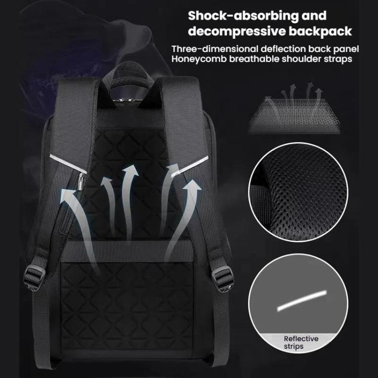 17.3-18 Inch Hard Shell Laptop Backpack with USB+Type-C Charging Ports Unisex Anti-Theft  Business Travel Bag, Gray, Blue, Black, Airbag Black, Airbag Gray, Airbag Blue