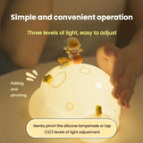 ICARER FAMILY IF-YD04 Cartoon Silicone Night Light Ornaments Astronaut Moon Lamp(Warm light)