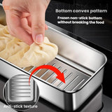 Stainless Steel Slim Rectangular Food Storage Container 304 Narrow Space-Saving Fridge Organizer Box