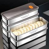 Stainless Steel Slim Rectangular Food Storage Container 304 Narrow Space-Saving Fridge Organizer Box