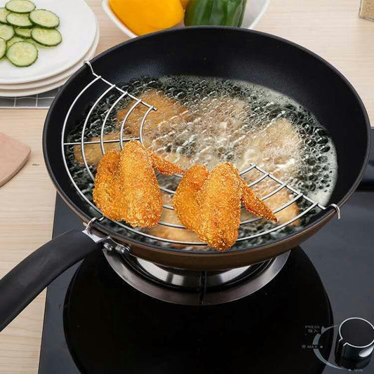 Stainless Steel Semi-circular Pot Edge Oil Drain Rack
