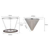 Stainless Steel Filter Cone Filter Cartridge Tea Coffee Free Paper Filter Cup(Silver)