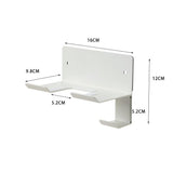 Wall-Mounted Hair Dryer Holder with Cord Organizer – Bathroom Storage Rack for Blow Dryer (White)"