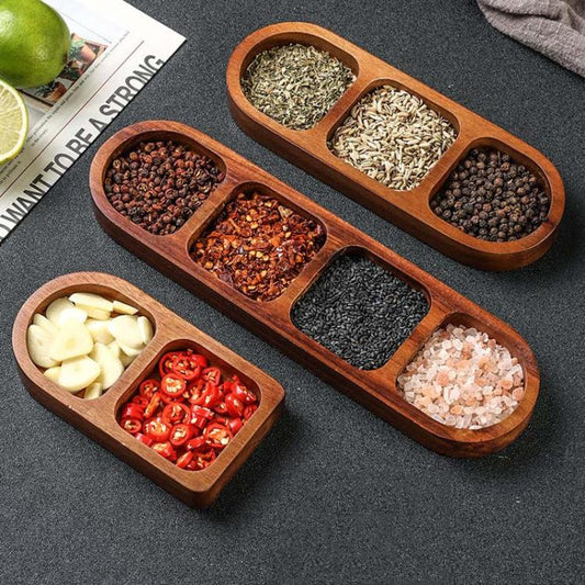 Wood dipping dish