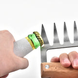 2 PCS Bear Claw Shaped stainless steel Barbecue Fork Chicken Shredded Wooden Handle Anti-skid Creative Kitchen Fork Claw Meat Claw Splitter